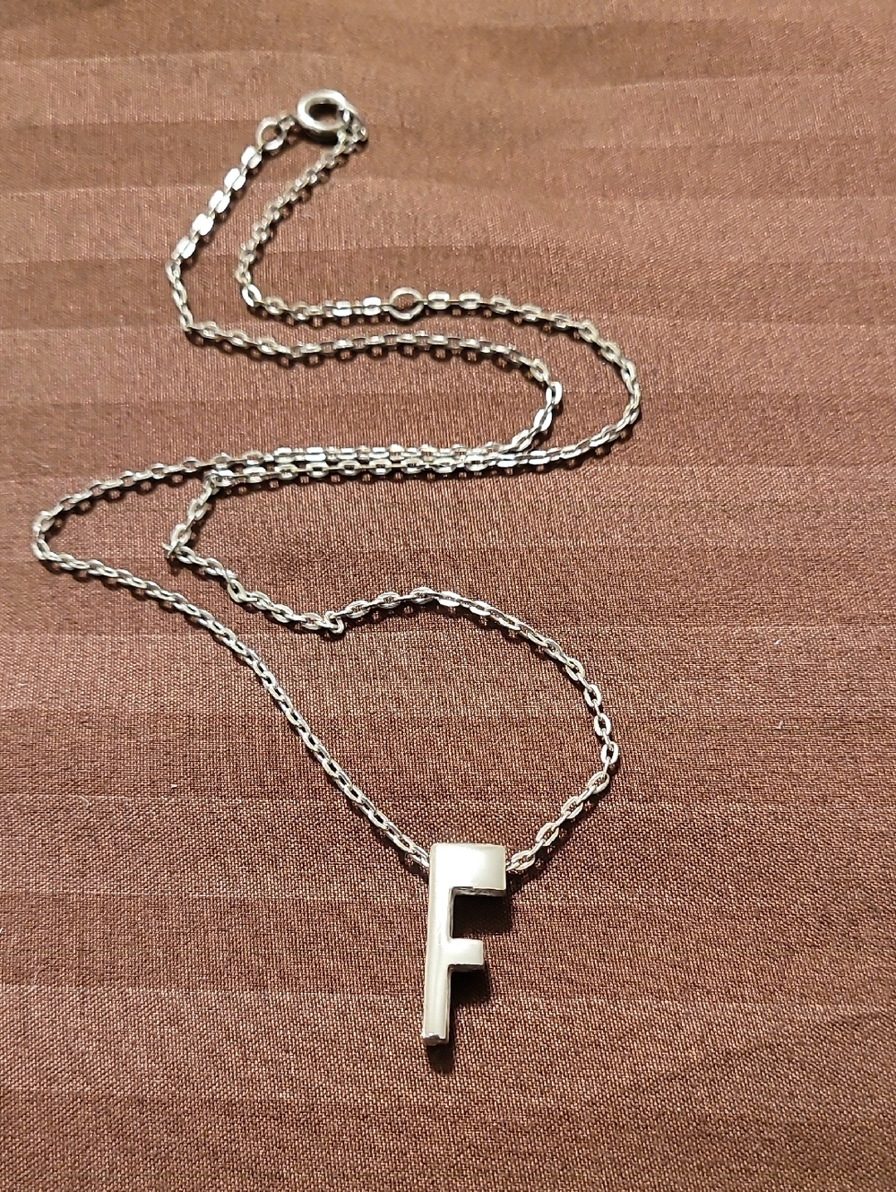 Necklace Vintage Initial F Signed Emmons